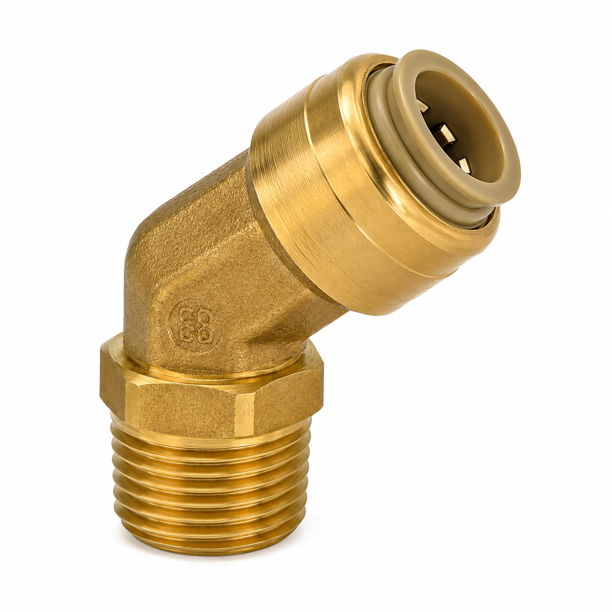 177.13B744B - Brass PLC 45 Deg Mal