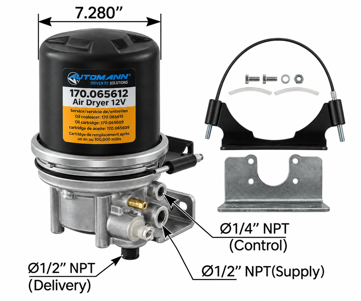 170.065612 - Air Dryer ADIP Type 12V-90W Assembly