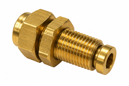 177.13B66BH4A - Brass Bulkhead 1/4in PLC x 1/8in NPT FM