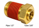 177.13B686D - Brass PLC Male Connector 3/8 X 1/2in