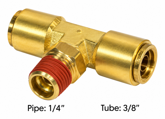 177.13B726B - Brass PLC Male Branch Tee 3/8 X 1/4in