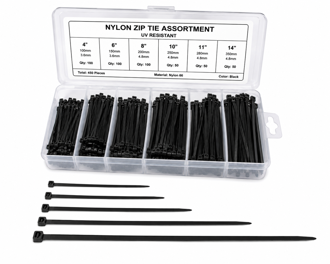 577.0414UVASST - Nylon Zip Tie Assort