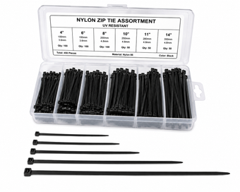 compare product 577.0414UVASST - Nylon Zip Tie Assort