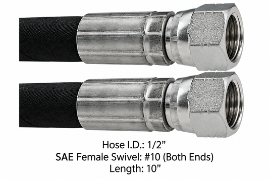 177.101110 - Discharge Hose 2 Fem SAE Swivel 10in FTL
