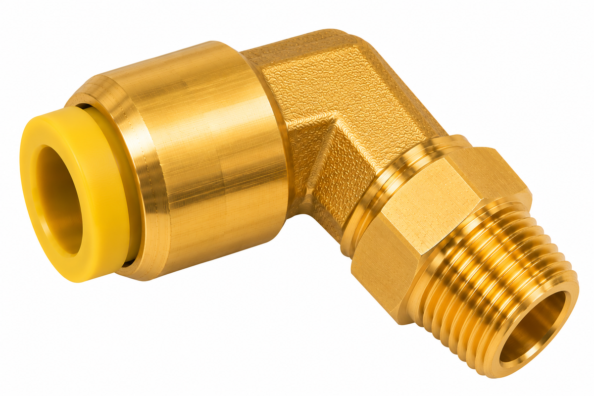 177.13B158D - Brass PLC Male Elbow