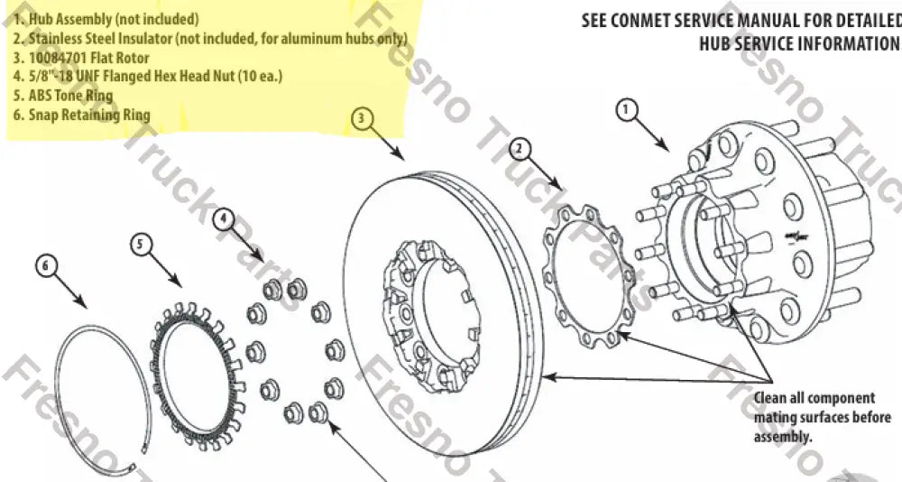 CMT - 1C085621 - Conmet Air Disc Rotor Kit | Fresno Truck Parts